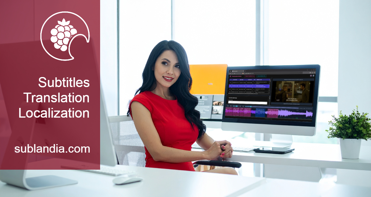 Partner for professional translation and subtitling services – female executive reviewing subtitles